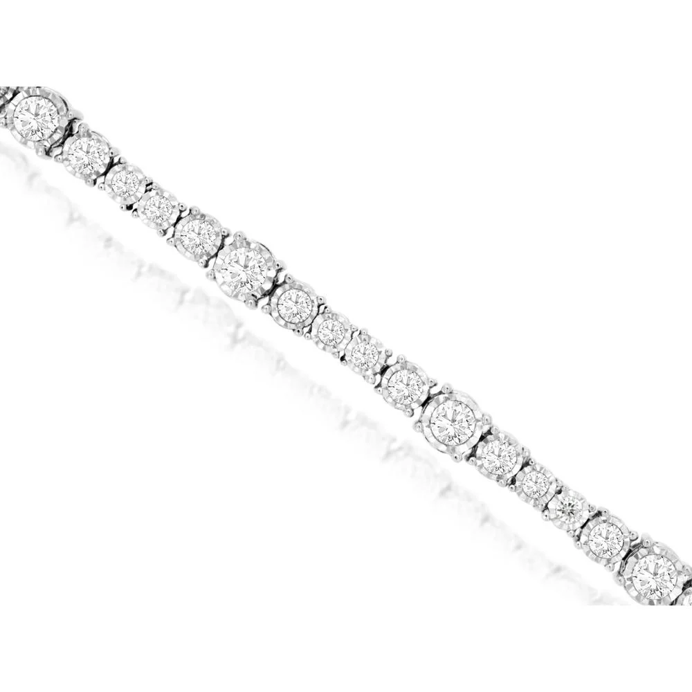14K White Gold 7 Inch Tennis Bracelet with Round Brilliant Cut Diamonds - 2.00 Carat Total Diamond Weight - Royal Jewelry