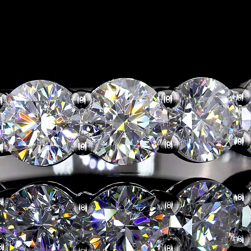 14K White Gold 7-Stone Eternity Band with Round Brilliant Cut Lab Diamonds - 1.95 Carats Total Diamond Weight - Covaloro Fine Jewelry - Image 2