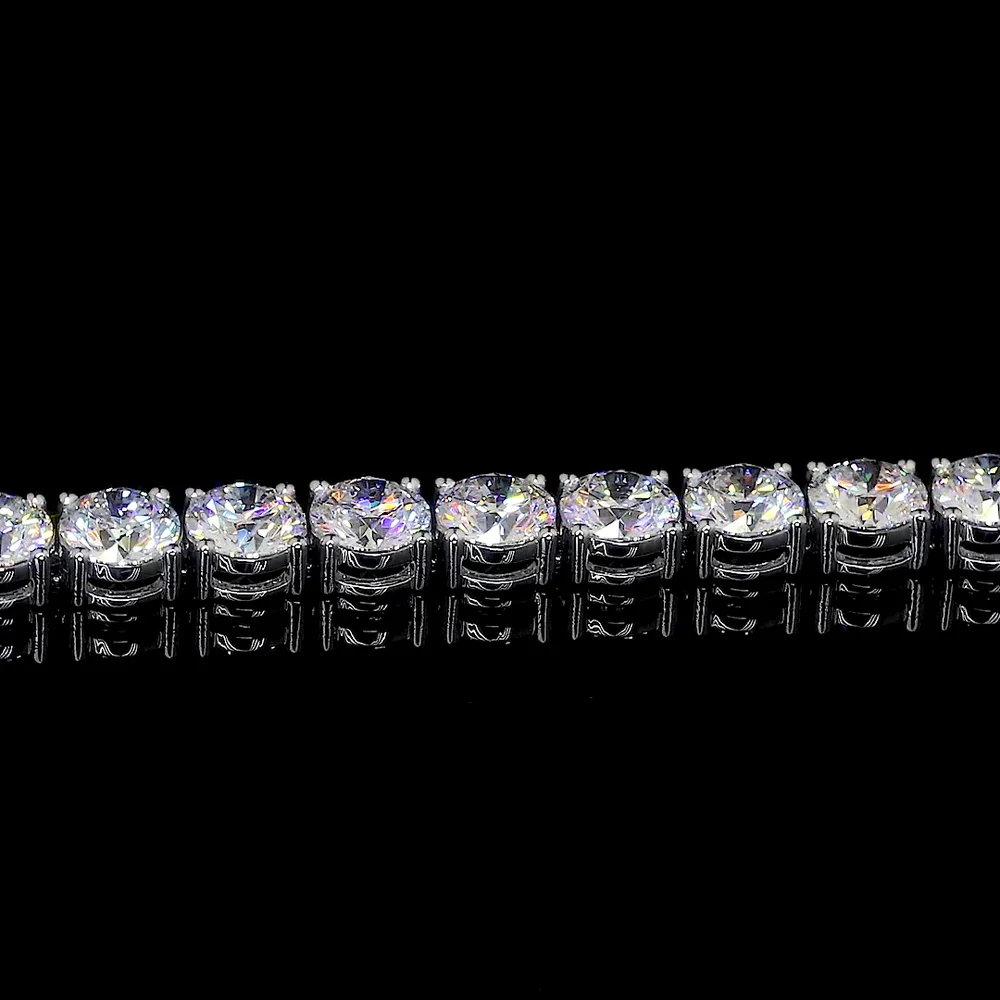 14K White Gold 7" Tennis Bracelet with 34 Brilliant Cut Round Lab Diamonds - 13.06 Carat Total Weight E-F Color VS1 Clarity - Covaloro Fine Jewelry - Image 4