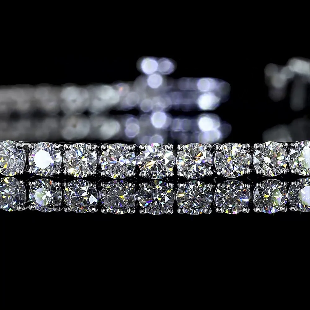 14K White Gold 7" Tennis Bracelet with 64 Prong-Set Round Lab Diamonds - 4.00 Carat Total Weight E-F VS1 - Covaloro Fine Jewelry - Image 2