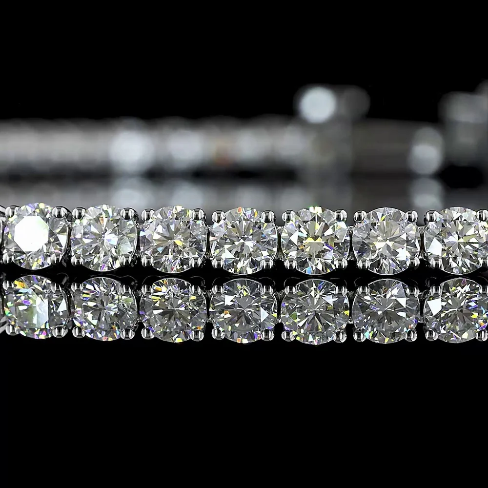 14K White Gold 7" Tennis Bracelet with 71 Prong-Set Round Lab Diamonds - 6.00 Carats Total Diamond Weight, E-F Color, VS1 Clarity - Covaloro Fine Jewelry - Image 2