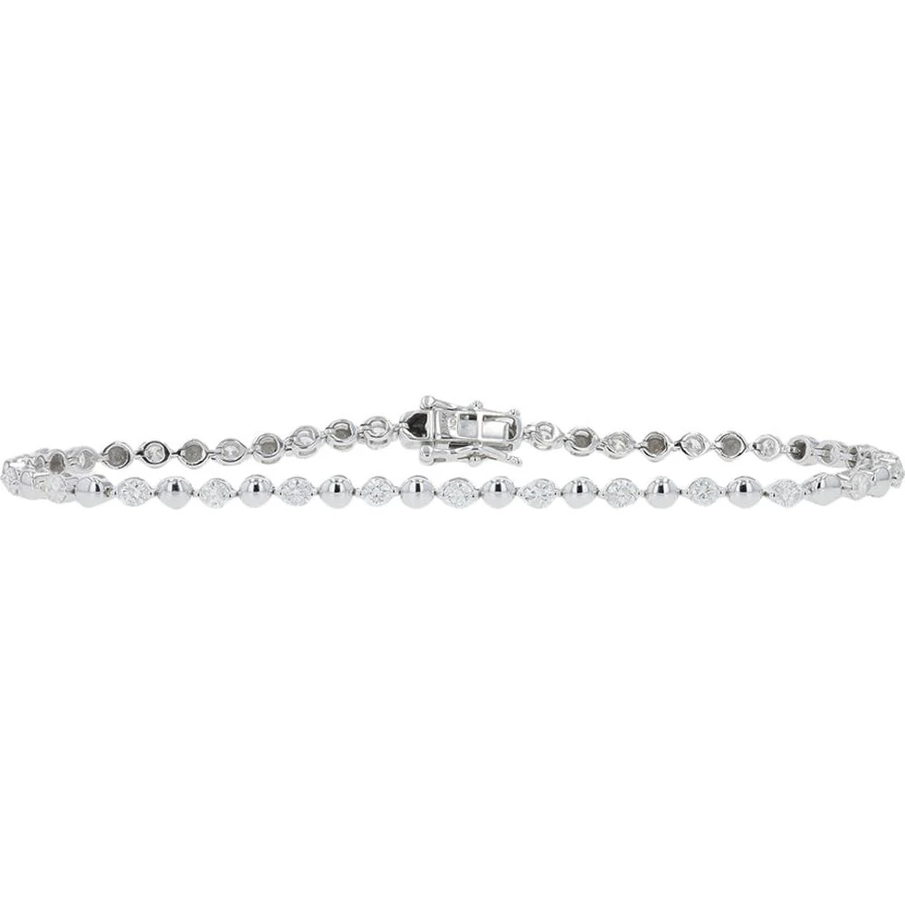 14K White Gold 8" Diamond Tennis Bracelet - 2.00 Carat Total Diamond Weight
