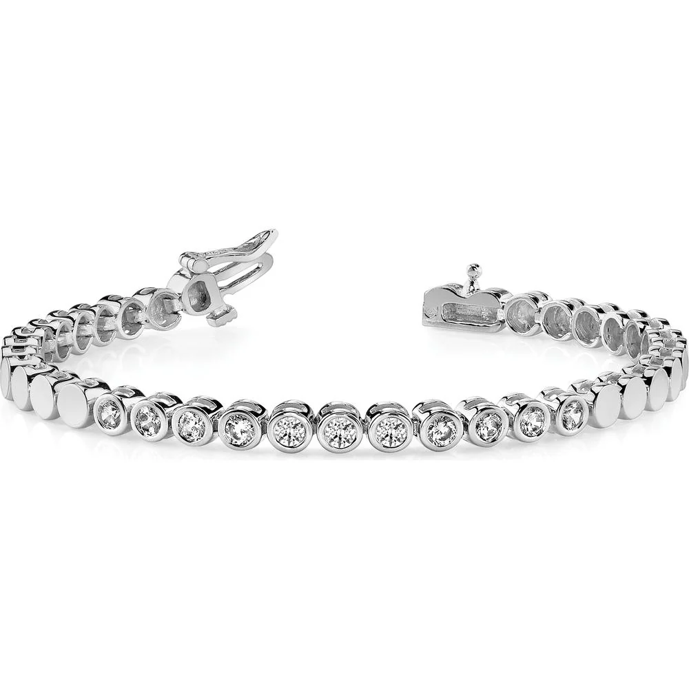 14K White Gold Add-a-Diamond 7" Bracelet - Holds 52 Stones up to 2.25mm Round - Rhodium Plated by Monteluci Fine Jewelry - Image 5