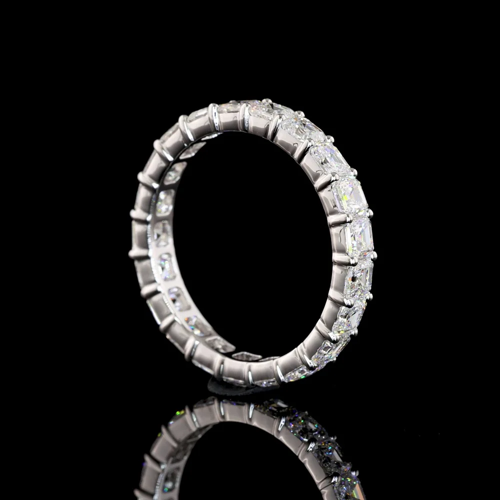 14K White Gold Asscher Cut Lab Diamond Eternity Band - 2.72 Carats Total Diamond Weight - Covaloro Fine Jewelry - Image 2