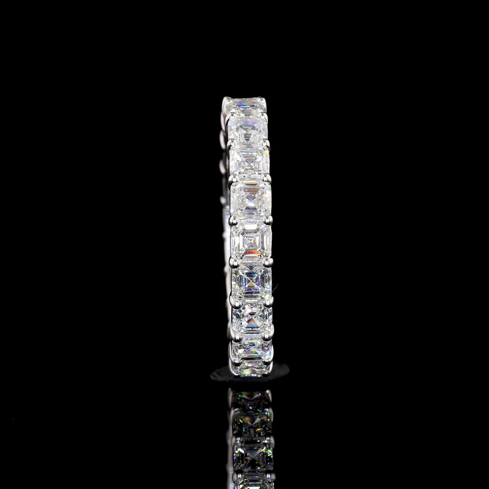 14K White Gold Asscher Cut Lab Diamond Eternity Band - 2.72 Carats Total Diamond Weight - Covaloro Fine Jewelry - Image 4