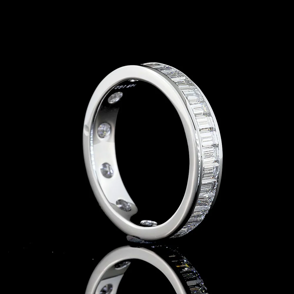 14K White Gold Baguette Cut Lab Diamond Eternity Band - Channel Set with 35 Stones - 1.94 Carats Total Diamond Weight - Covaloro Fine Jewelry - Image 3