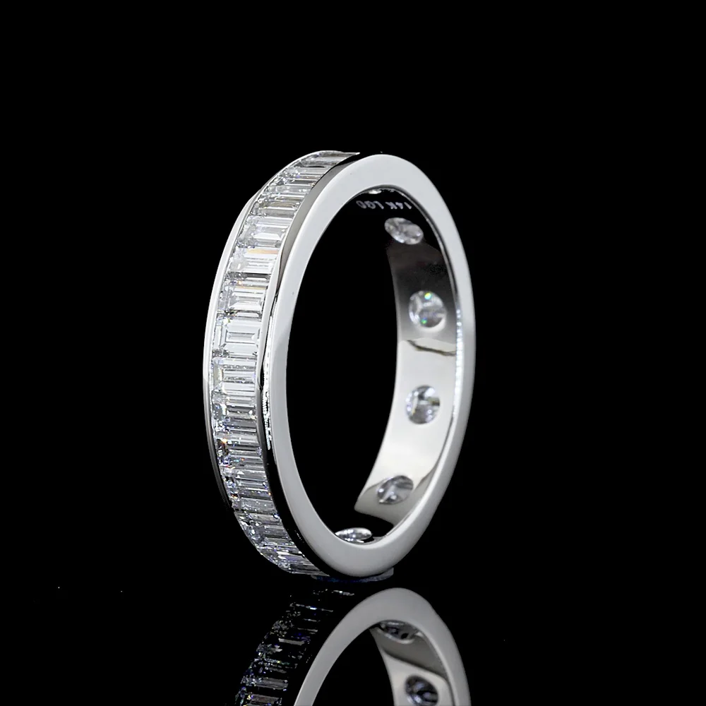 14K White Gold Baguette Cut Lab Diamond Eternity Band - Channel Set with 35 Stones - 1.94 Carats Total Diamond Weight - Covaloro Fine Jewelry - Image 4