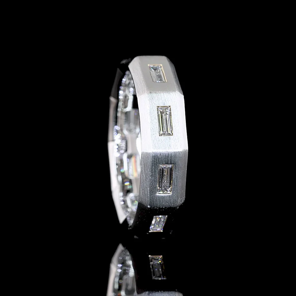 14K White Gold Baguette Diamond Eternity Band with Flush Set East-West Lab Diamonds - 0.99 Carat Total Weight - Covaloro Fine Jewelry - Image 3