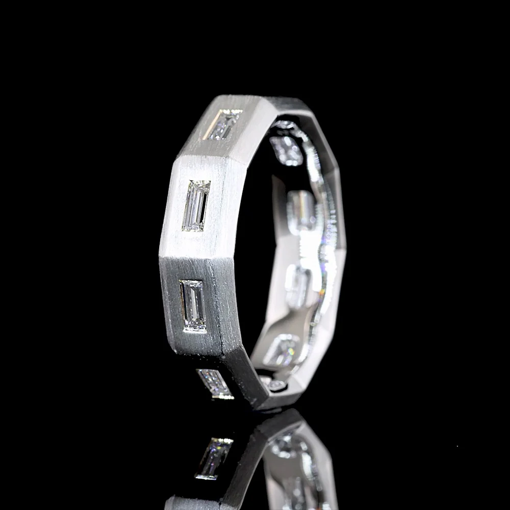 14K White Gold Baguette Diamond Eternity Band with Flush Set East-West Lab Diamonds - 0.99 Carat Total Weight - Covaloro Fine Jewelry - Image 4