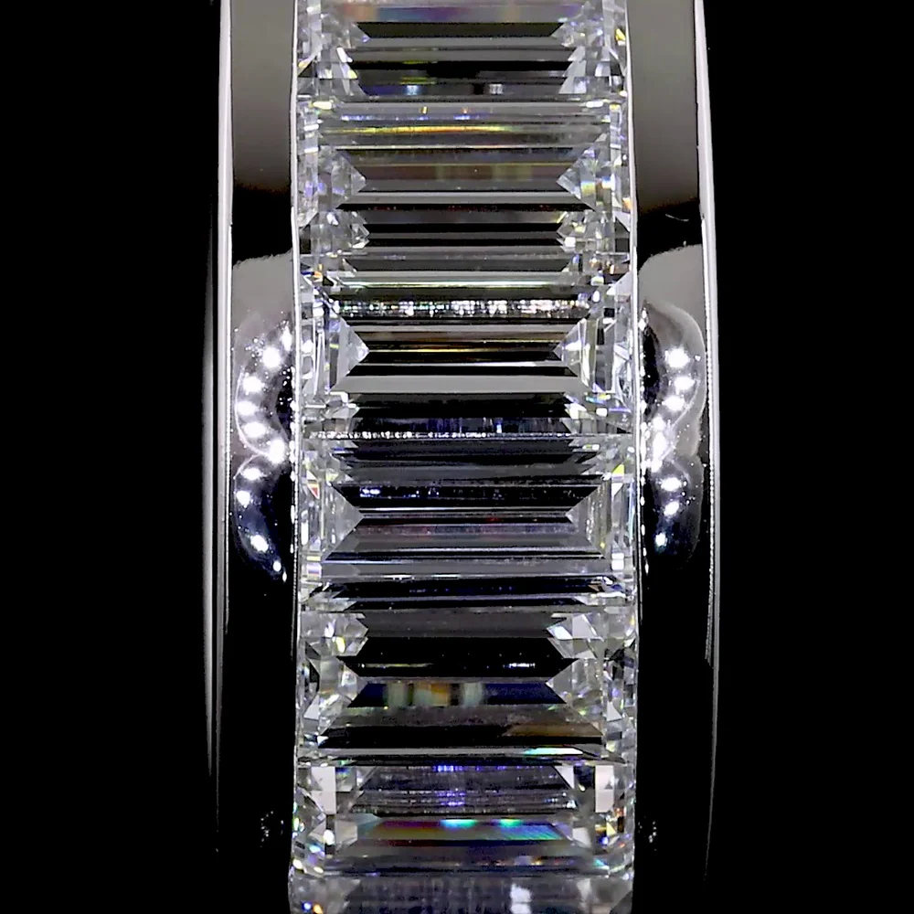 14K White Gold Baguette Diamond Huggie Earrings with Channel Setting - 1.84 Carat Total Weight, E-F Color VS Clarity Lab Diamonds - Covaloro Fine Jewelry - Image 3