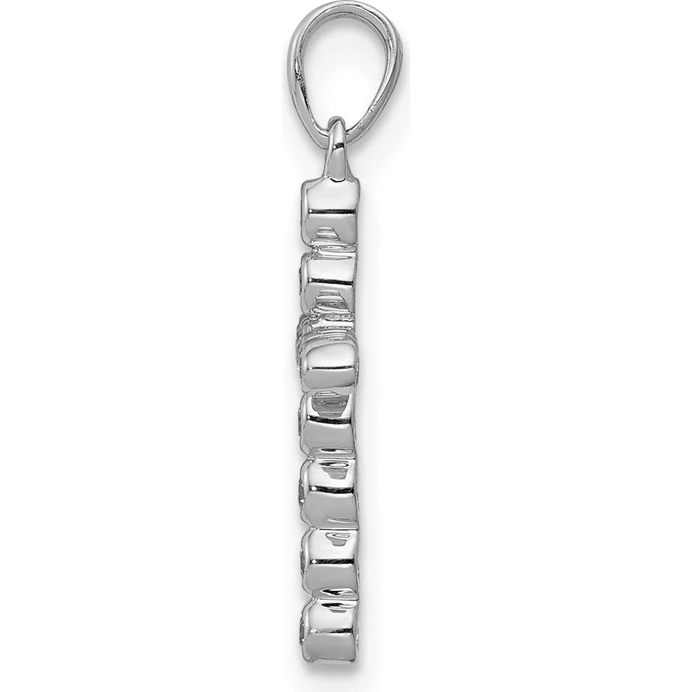 14K White Gold Bezel Set Diamond Cross Pendant - 0.10 Carat Total Diamond Weight by Monteluci Fine Jewelry - Image 2