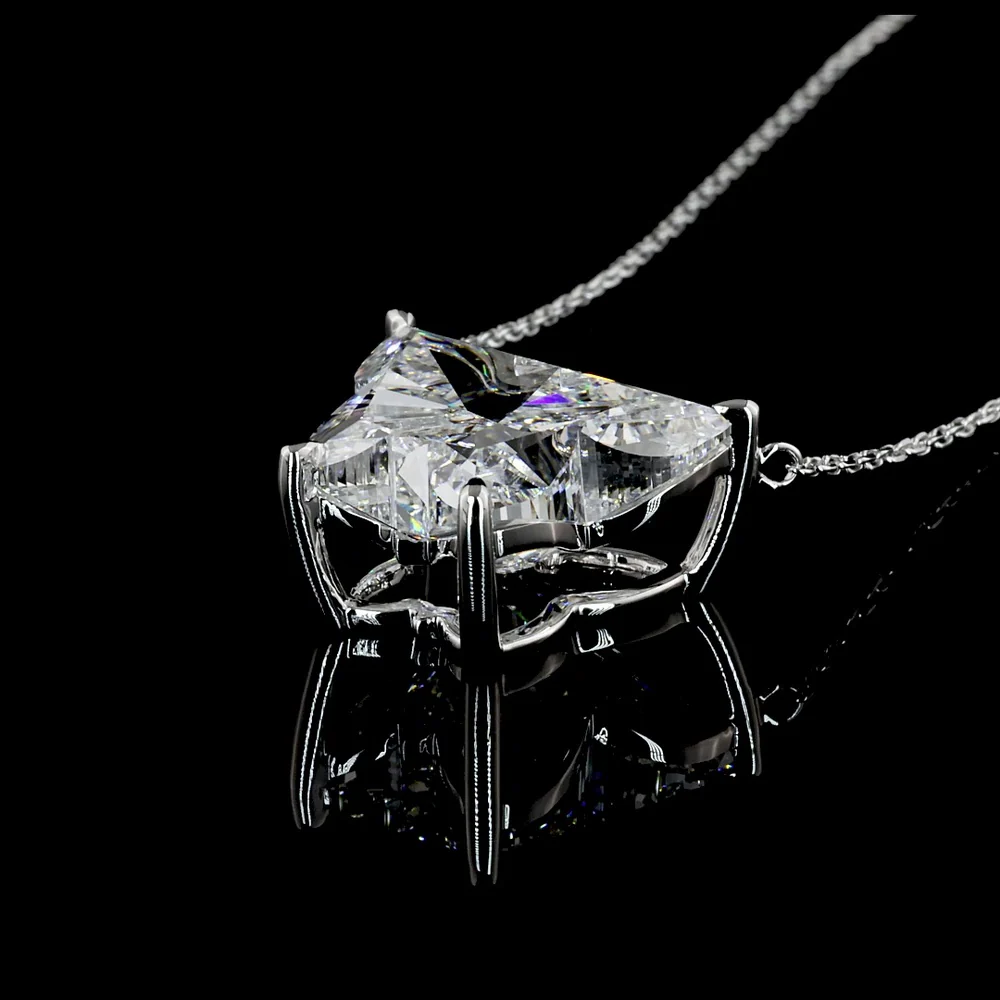 14K White Gold Butterfly Shape Pendant with 8.86 Carat Lab-Grown Diamond - E-F VS1 Clarity - Covaloro Fine Jewelry - Image 4
