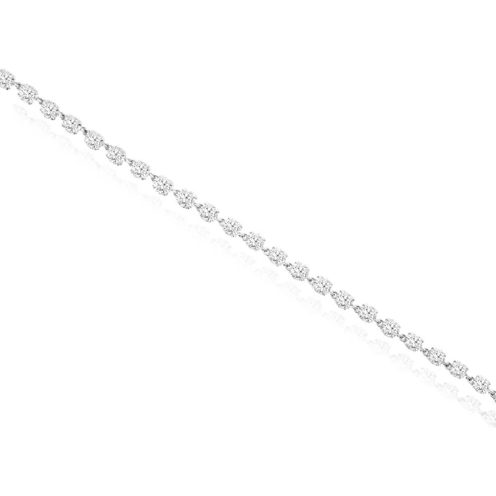 14K White Gold Classic Tennis Bracelet with Prong Set Round Diamonds - 3.00 Carat Total Diamond Weight - Royal Jewelry