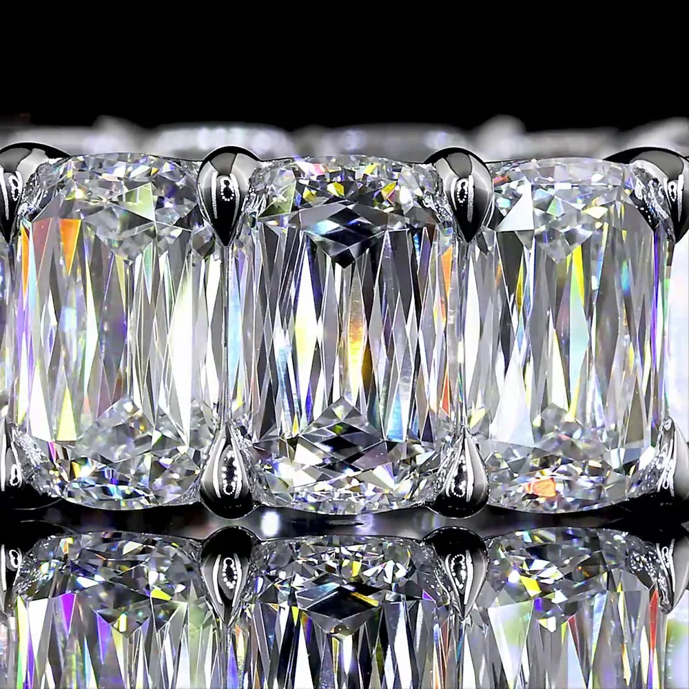 14K White Gold Criss Cut Diamond Eternity Band - 15 Lab Grown Diamonds, 12.76 Carat Total Weight, E-F VS Quality - Covaloro Fine Jewelry - Image 2