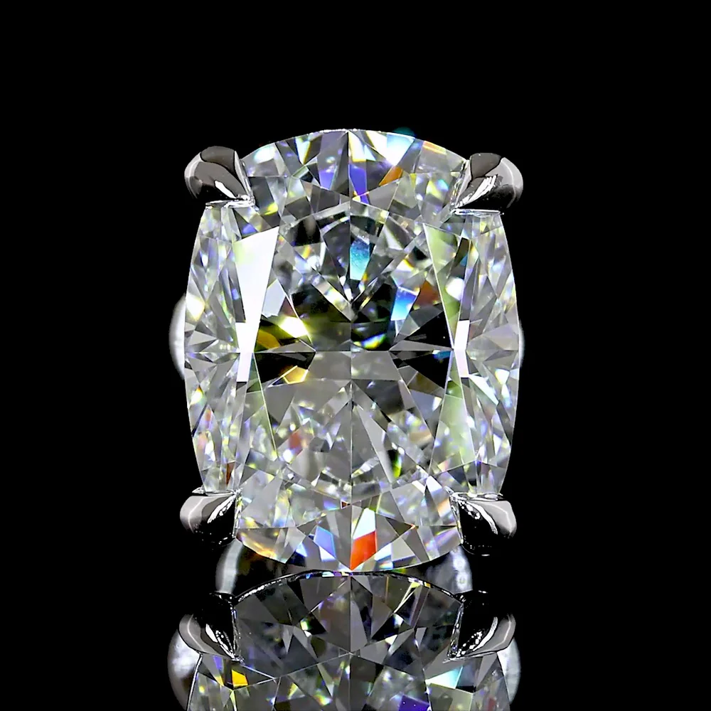 14K White Gold Cushion Brilliant Cut Lab Diamond Stud Earrings - Total 3.49 Carats, E-F Color and VVS1 Clarity, IGI Certified with Four-Prong Setting - Covaloro Fine Jewelry - Image 3