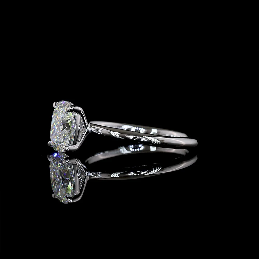 14K White Gold Cushion Brilliant Cut Solitaire Ring with 1.56 Carat Lab Grown Diamond - D VS1 Clarity, IGI Certified - Covaloro Fine Jewelry - Image 3
