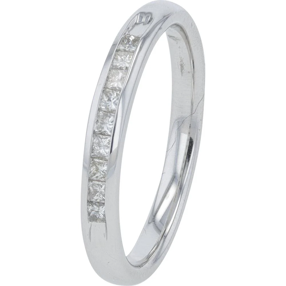 14K White Gold Diamond Band with Round Diamonds - 0.25 Carat Total Diamond Weight