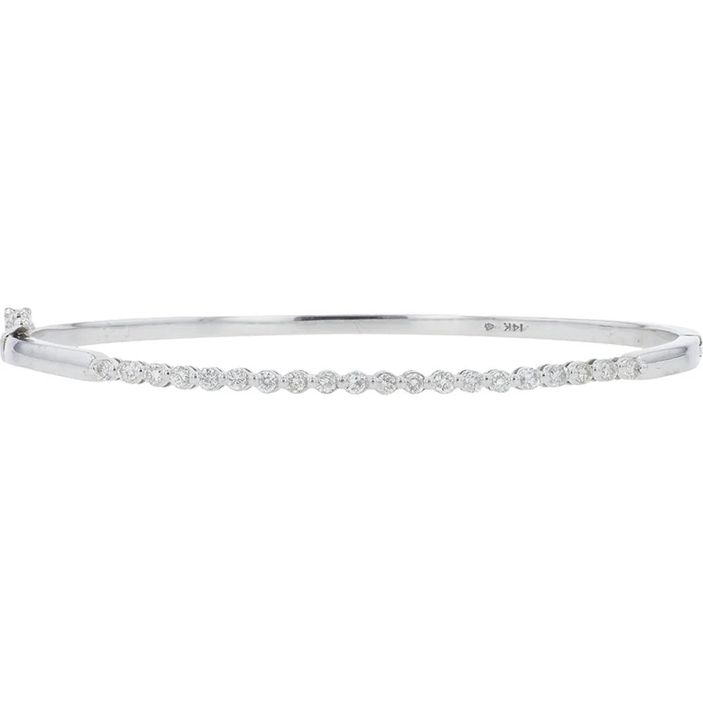 14K White Gold Diamond Bangle - 0.38 Carat Total Diamond Weight