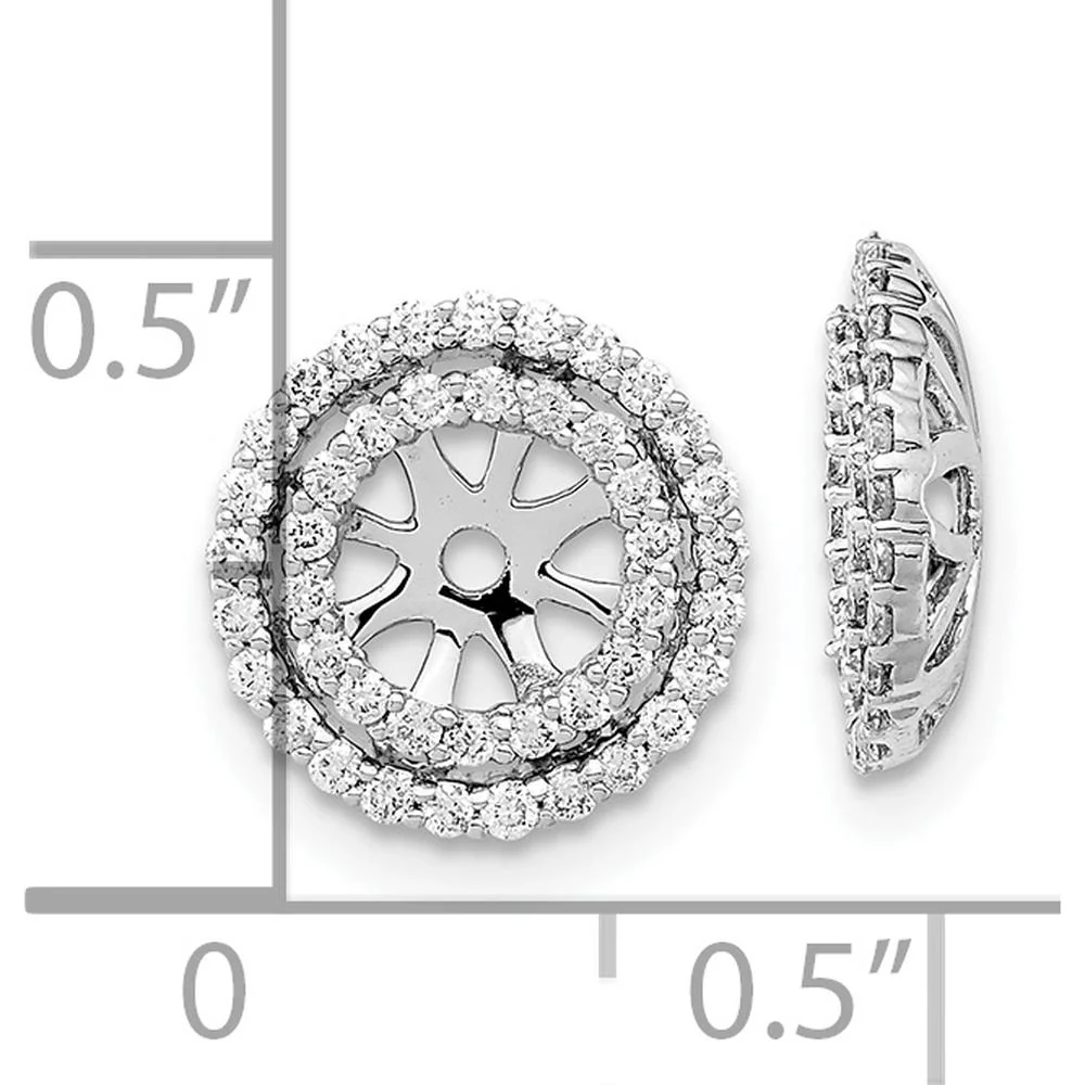 14K White Gold Diamond Cluster Earring Jackets - 0.005 Carat Total Diamond Weight by Oro Pregiato - Image 4