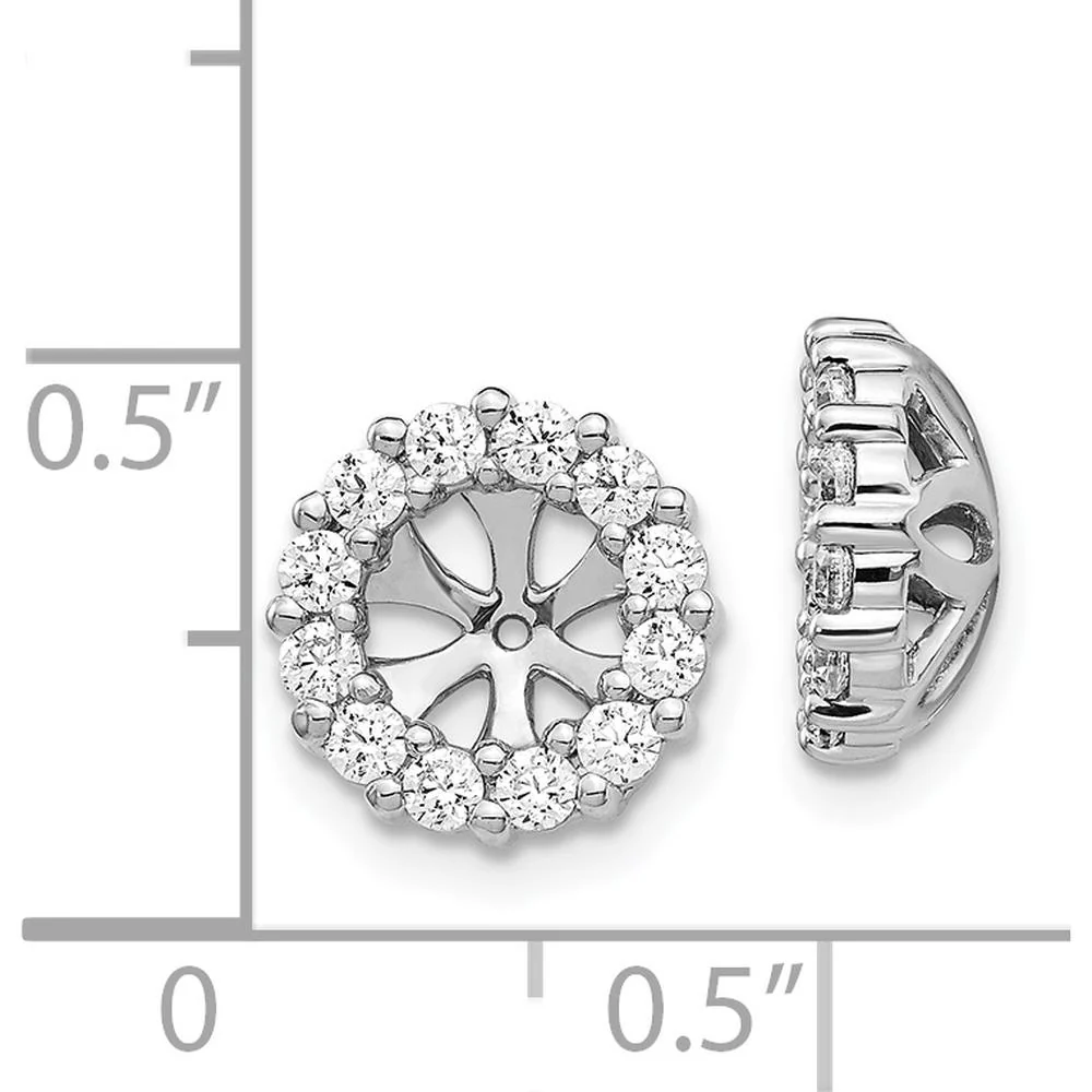14K White Gold Diamond Cluster Earring Jackets - 0.03 Carats Total Diamond Weight by Monteluci Fine Jewelry - Image 3