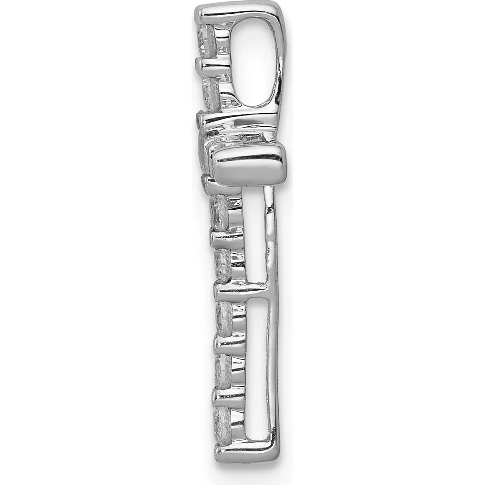 14K White Gold Diamond Cross Pendant with Round Diamonds - 1/4 Carat Total Diamond Weight by Monteluci Fine Jewelry - Image 2