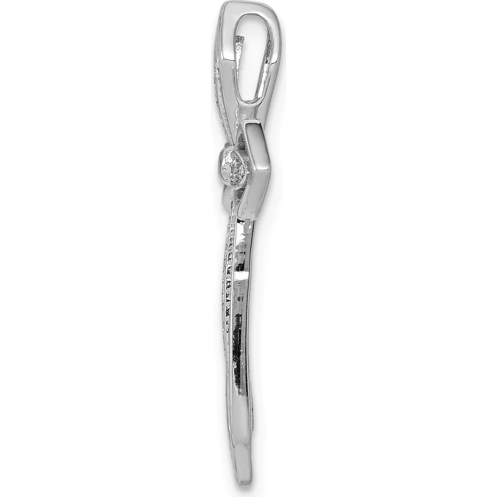 14K White Gold Diamond Cross Slide Pendant with 1/15 Carat Total Diamond Weight by Monteluci Fine Jewelry - Image 2