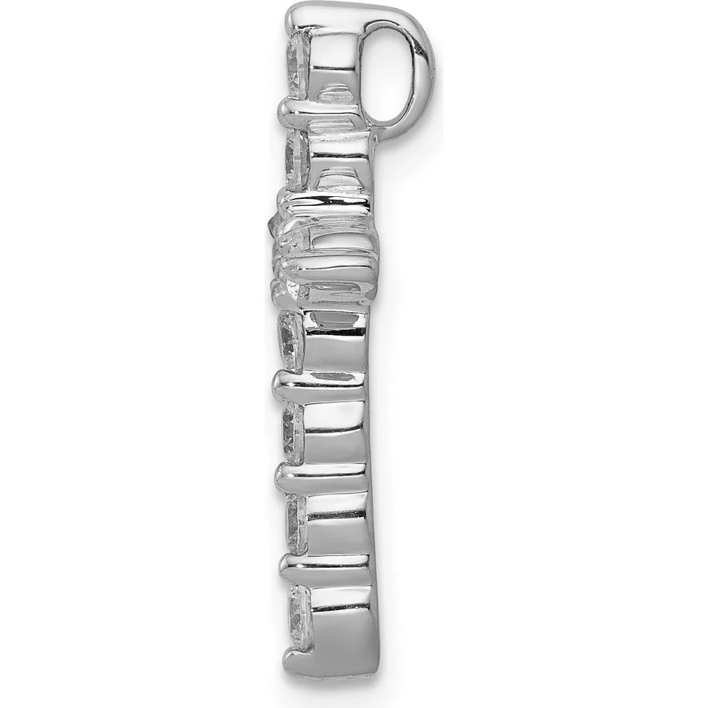 14K White Gold Diamond Cross Slide Pendant with 11 Round Natural Diamonds - 0.50 Carat Total Diamond Weight by Monteluci Fine Jewelry - Image 2