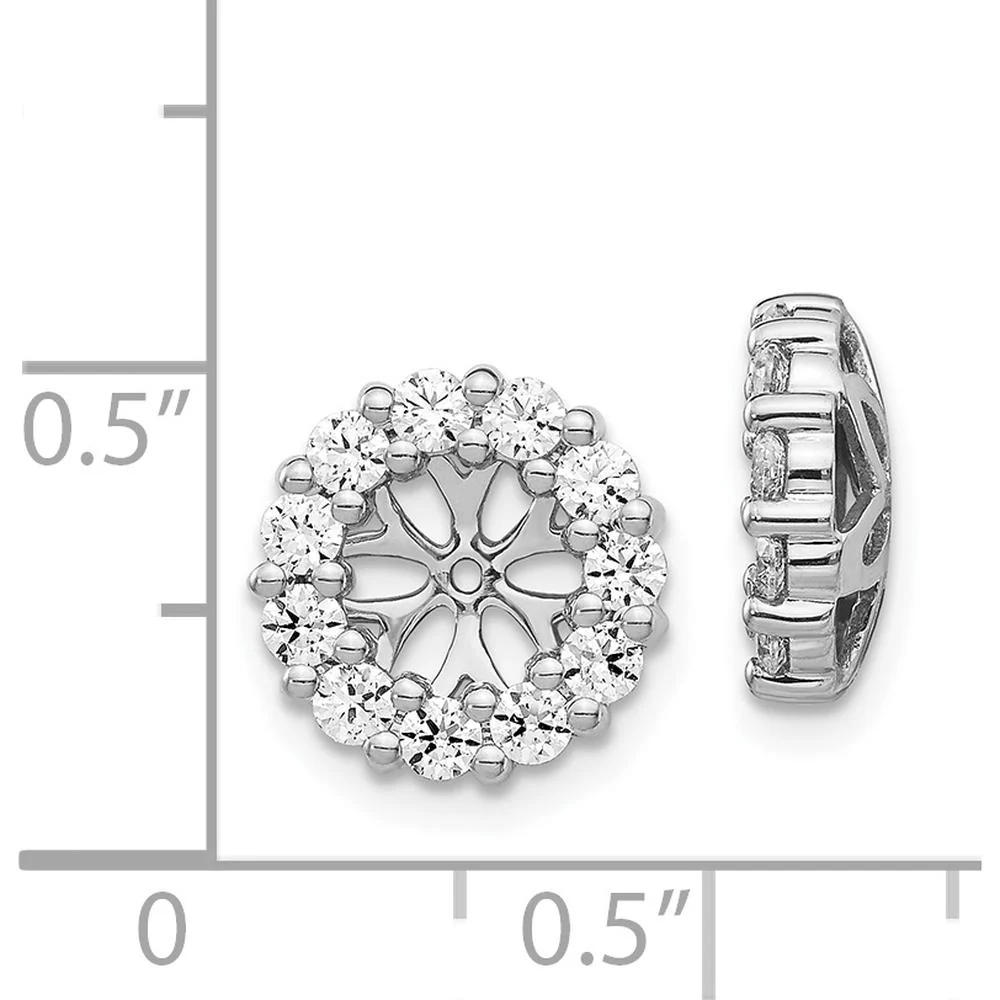 14K White Gold Diamond Earring Jackets with 22 Round Diamonds - 0.045 Carats Total Diamond Weight by Monteluci Fine Jewelry - Image 3