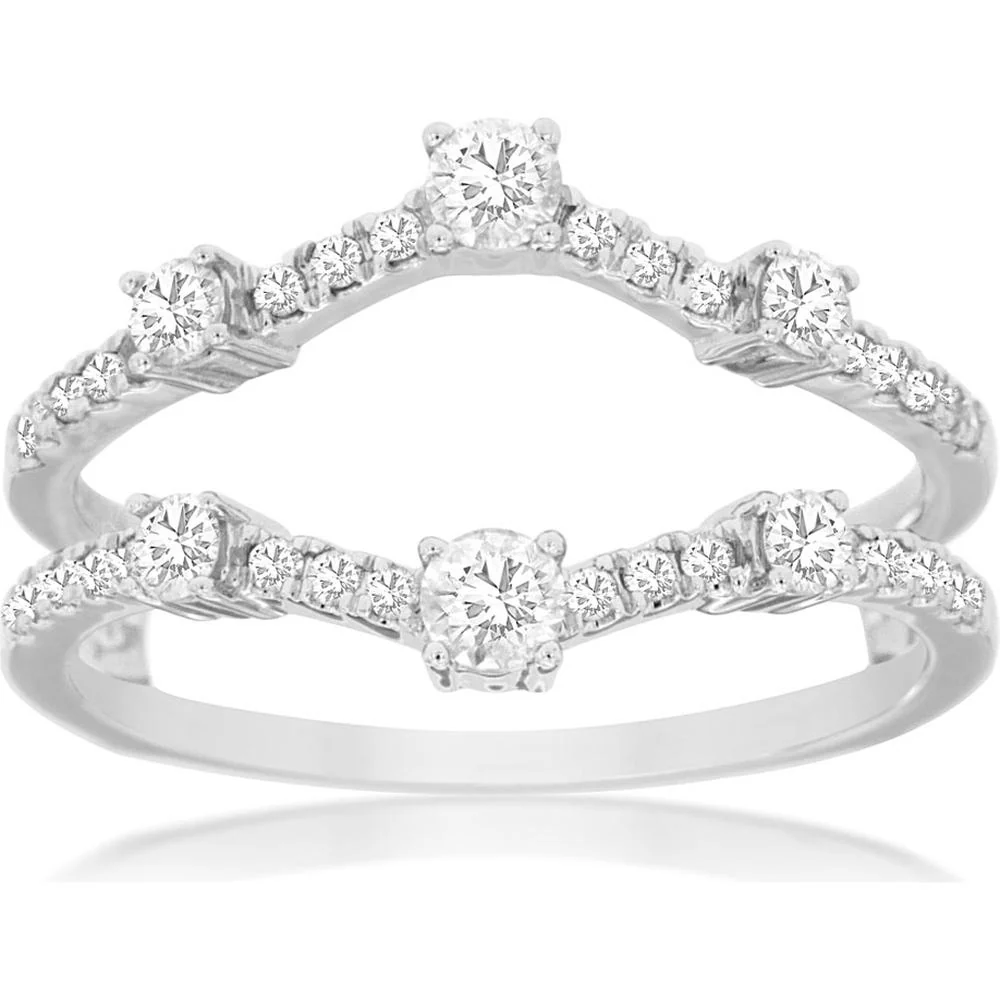 14K White Gold Diamond Insert Ring - 0.50 Carats Total Diamond Weight - Royal Jewelry
