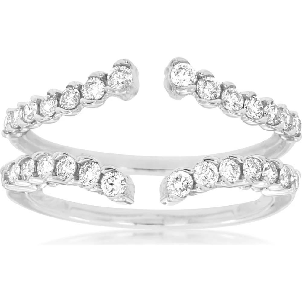 14K White Gold Diamond Insert Ring - 0.63 Carats Total Diamond Weight - Royal Jewelry
