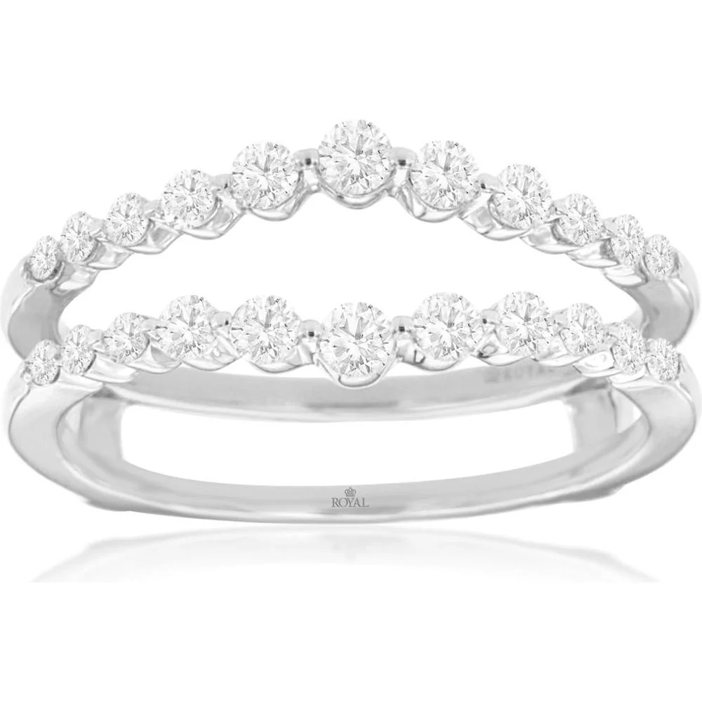 14K White Gold Diamond Insert Ring with Round Diamonds - 0.50 Carat Total Diamond Weight - Royal Jewelry