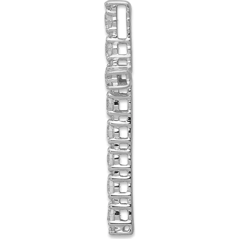 14K White Gold Diamond Latin Cross Pendant with 42 Round Natural Diamonds - 0.50 Carat Total Diamond Weight by Monteluci Fine Jewelry - Image 2