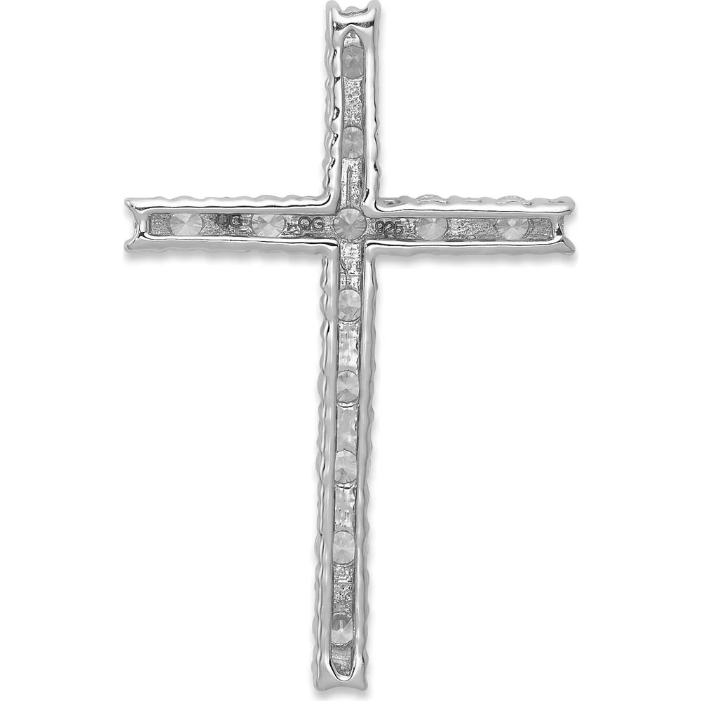 14K White Gold Diamond Latin Cross Pendant with 42 Round Natural Diamonds - 0.50 Carat Total Diamond Weight by Monteluci Fine Jewelry - Image 3