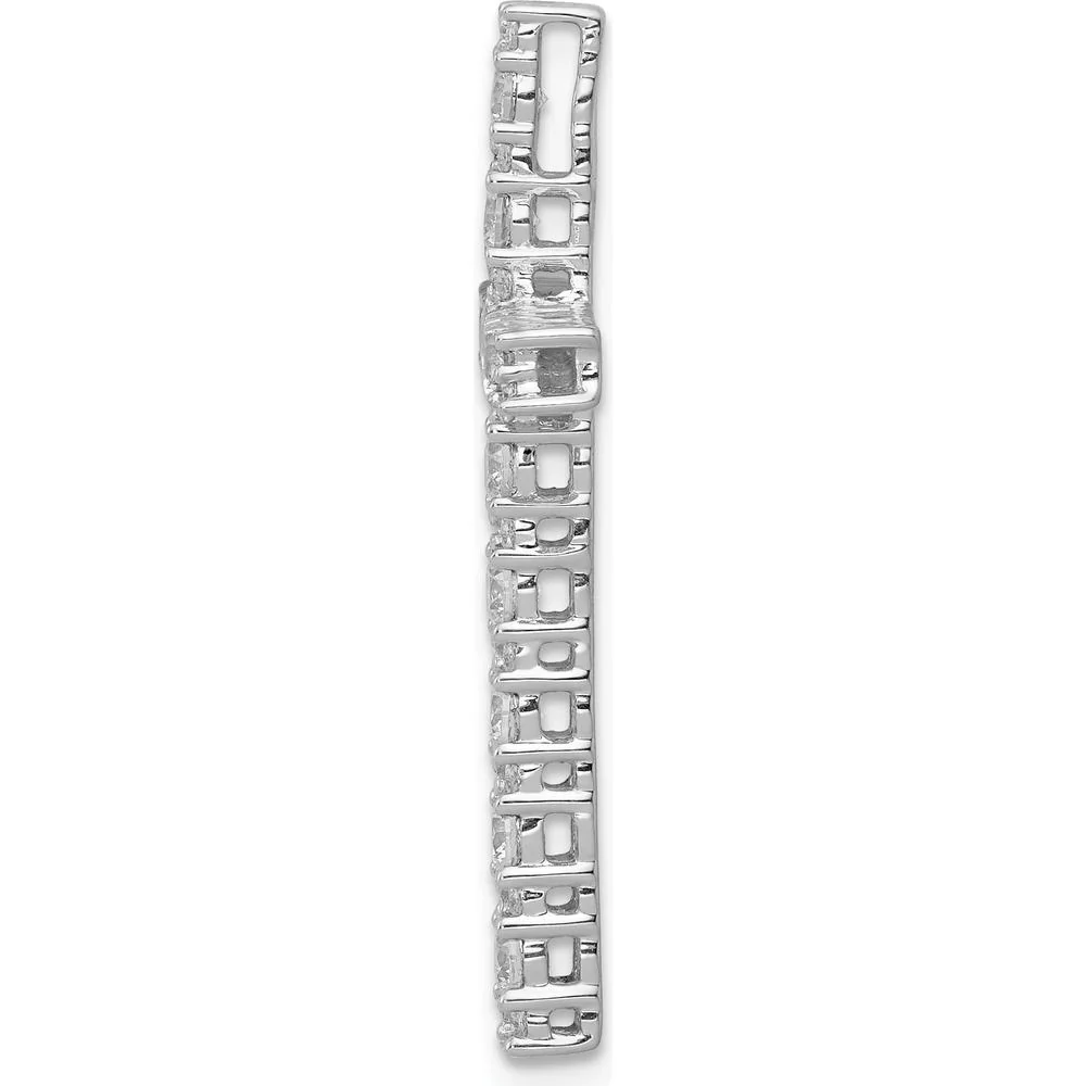 14K White Gold Diamond Latin Cross Pendant with Round Natural Diamonds - 0.75 Carat Total Diamond Weight by Monteluci Fine Jewelry - Image 2