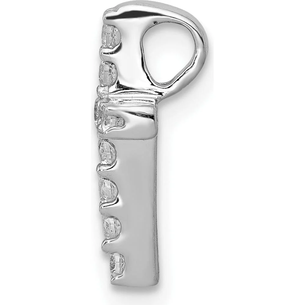 14K White Gold Diamond Latin Cross Slide Pendant - 0.20 Carat Total Diamond Weight by Monteluci Fine Jewelry - Image 2