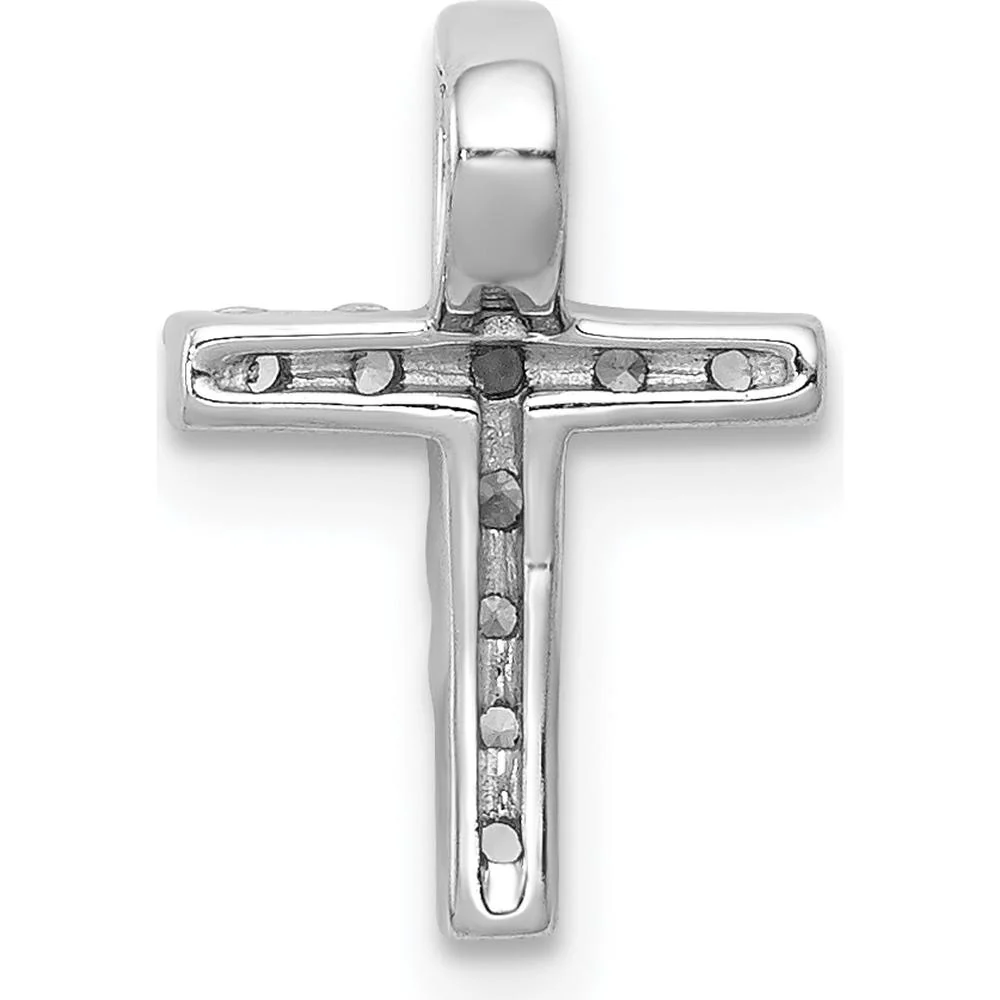 14K White Gold Diamond Latin Cross Slide Pendant - 0.20 Carat Total Diamond Weight by Monteluci Fine Jewelry - Image 3