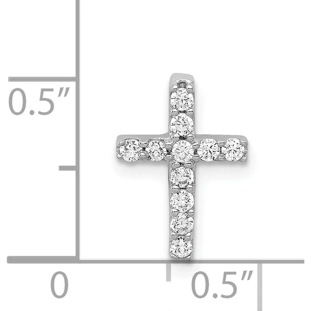 14K White Gold Diamond Latin Cross Slide Pendant - 0.20 Carat Total Diamond Weight by Monteluci Fine Jewelry - Image 4