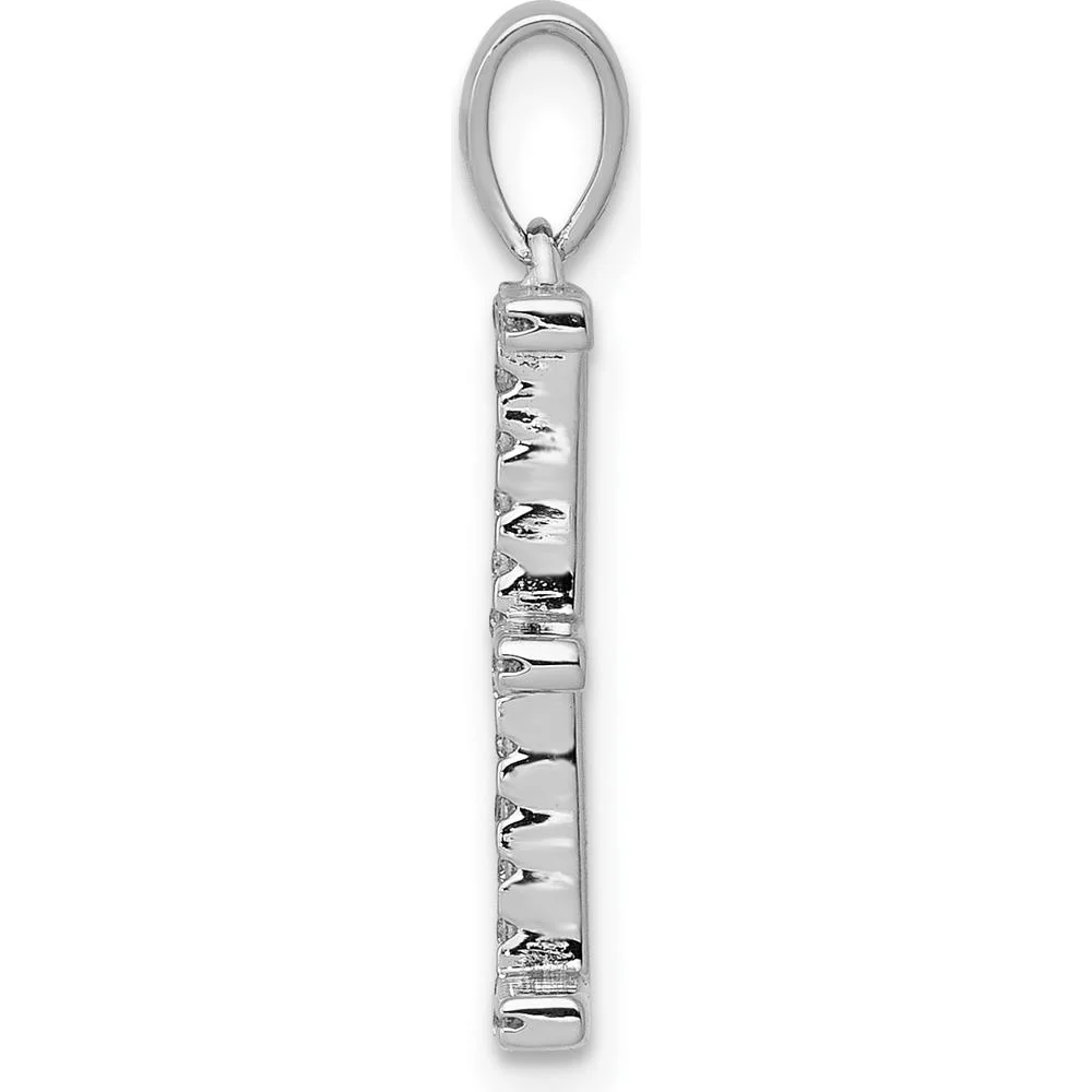 14K White Gold Diamond Letter E Initial Pendant with 32 Round Diamonds - 0.096 Carat Total Diamond Weight by Monteluci Fine Jewelry - Image 2