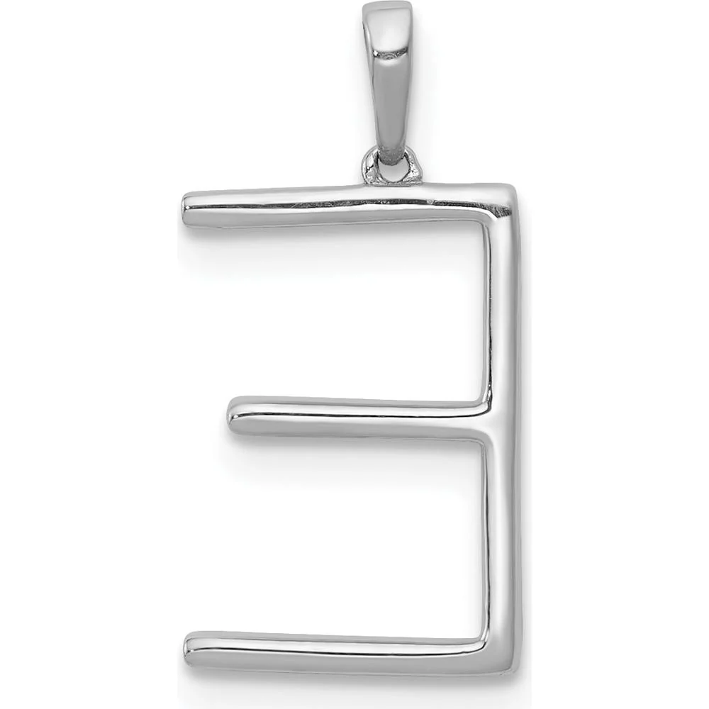 14K White Gold Diamond Letter E Initial Pendant with 32 Round Diamonds - 0.096 Carat Total Diamond Weight by Monteluci Fine Jewelry - Image 3