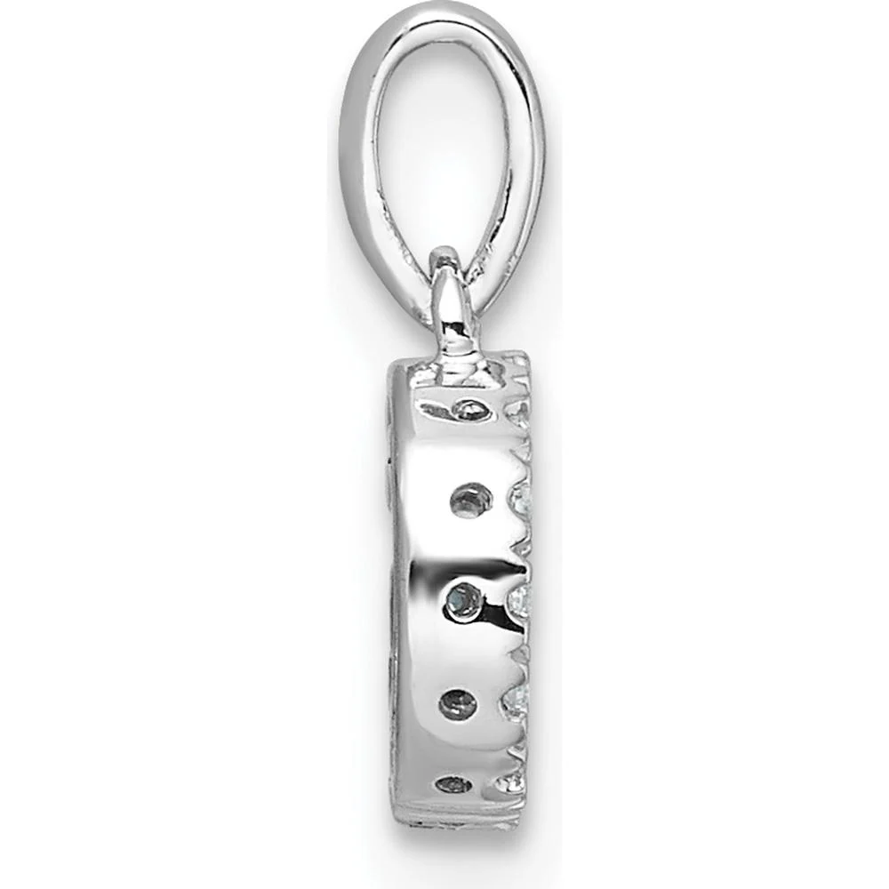14K White Gold Diamond Letter G Initial Pendant with Rhodium-Plated Finish by Oro Pregiato - Image 2