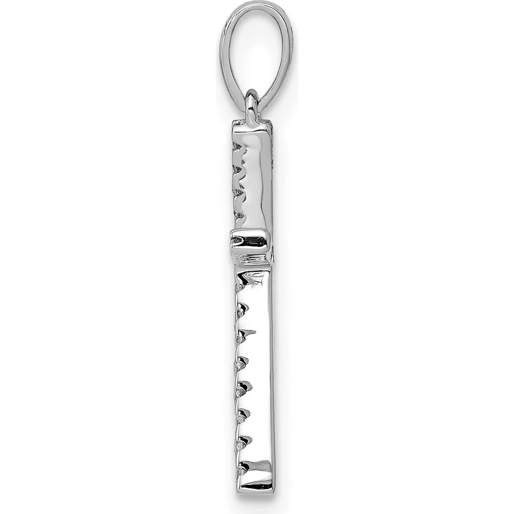 14K White Gold Diamond Letter K Initial Pendant - 0.084 Carat Total Diamond Weight by Oro Pregiato - Image 2