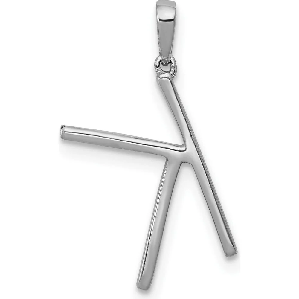14K White Gold Diamond Letter K Initial Pendant - 0.084 Carat Total Diamond Weight by Oro Pregiato - Image 3
