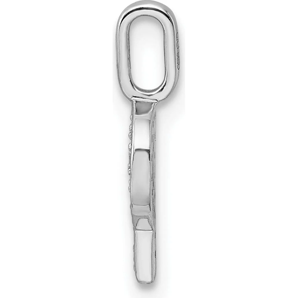 14K White Gold Diamond Letter P Initial Pendant - 0.15 Carat Total Diamond Weight by Oro Pregiato - Image 2