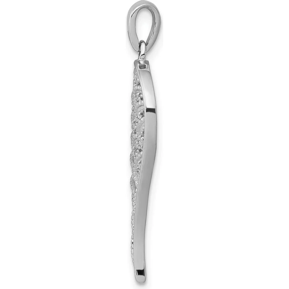 14K White Gold Diamond Open-work Wing Pendant with Round Diamonds - 0.03 Carat Total Diamond Weight by Monteluci Fine Jewelry - Image 2