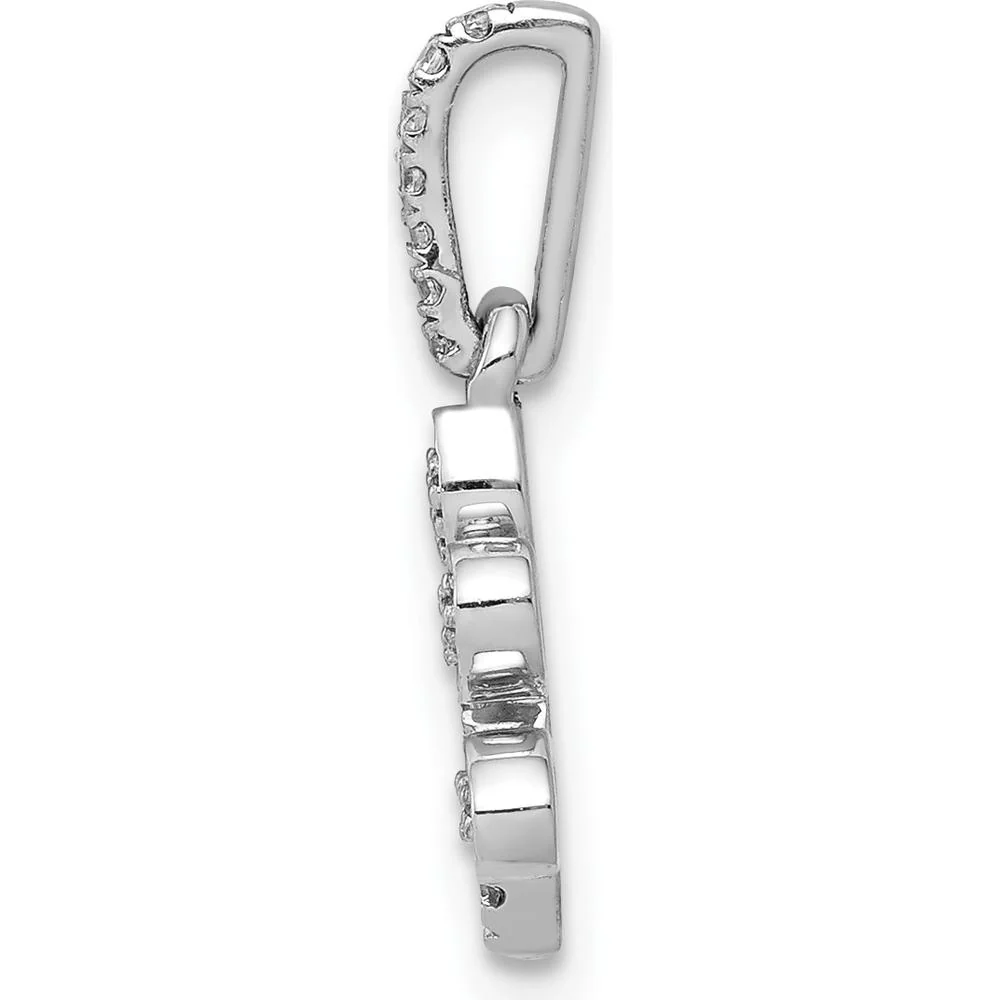 14K White Gold Diamond Paw Print Pendant with Round Diamonds - 0.10 Carat Total Diamond Weight by Monteluci Fine Jewelry - Image 2