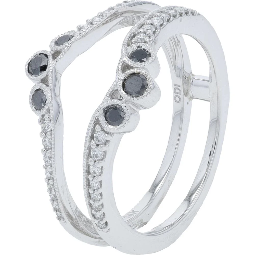 14K White Gold Diamond Ring Guard - 0.33 Total Carat Weight