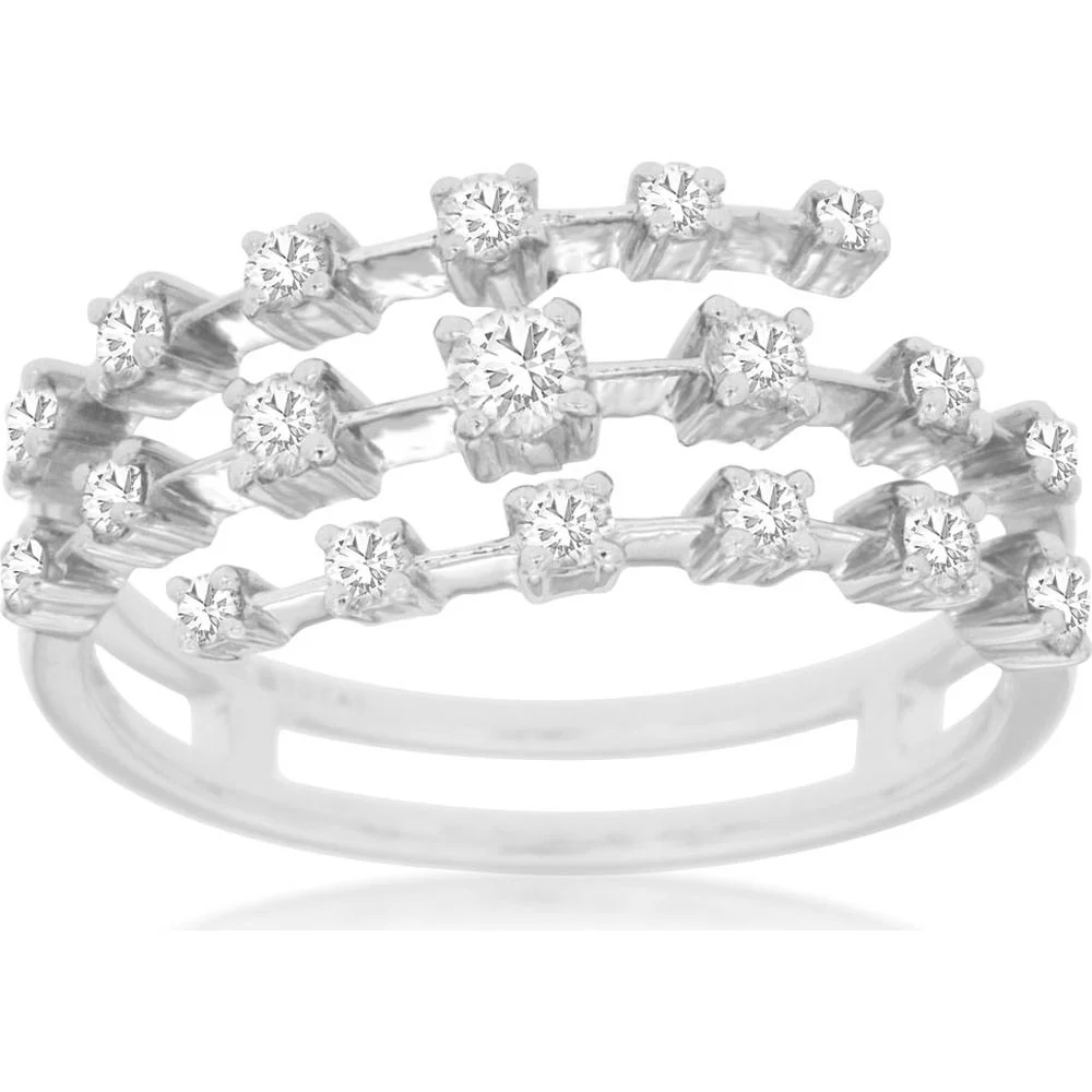 14K White Gold Diamond Ring with Graduated Round Diamonds - 0.48 Carats Total Diamond Weight - Royal Jewelry