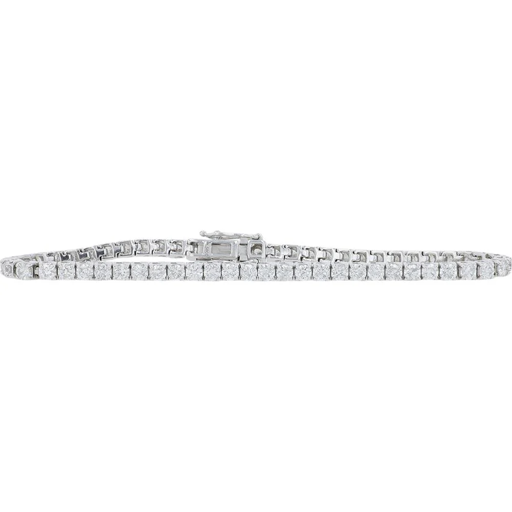 14K White Gold Diamond Tennis Bracelet - 5.00 Carat Total Diamond Weight