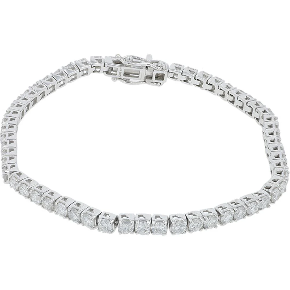 14K White Gold Diamond Tennis Bracelet - 5.00 Carat Total Diamond Weight - Image 2