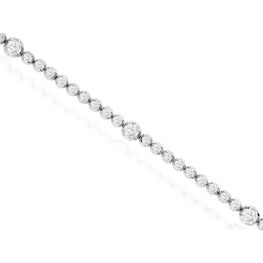 14K White Gold Diamond Tennis Bracelet with Prong Set Round Diamonds - 2.00 Carats Total Diamond Weight - Royal Jewelry